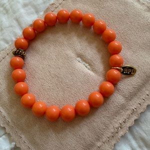 ORANGE BEADED STRETCH BRACELET